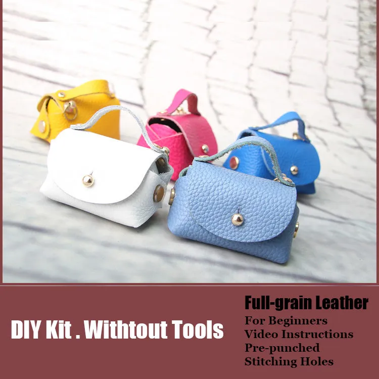 DIY Leather Coin Pouch Kits DIY Light Leather Projects DIY Leather Mini HandBag Kit DIY Leather Pouch Kit