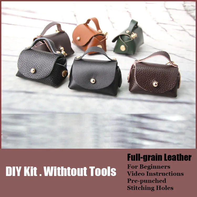 DIY Leather Coin Pouch Kits DIY Light Leather Projects DIY Leather Mini HandBag Kit DIY Leather Pouch Kit