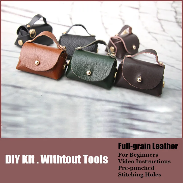 DIY Leather Coin Pouch Kits DIY Light Leather Projects DIY Leather Mini HandBag Kit DIY Leather Pouch Kit