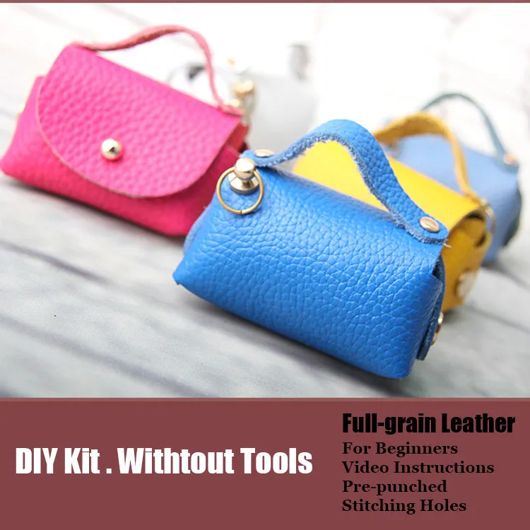 DIY Leather Coin Pouch Kits DIY Light Leather Projects DIY Leather Mini HandBag Kit DIY Leather Pouch Kit