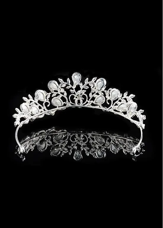 Elegant Alloy Wedding Tiara With Rhinestones