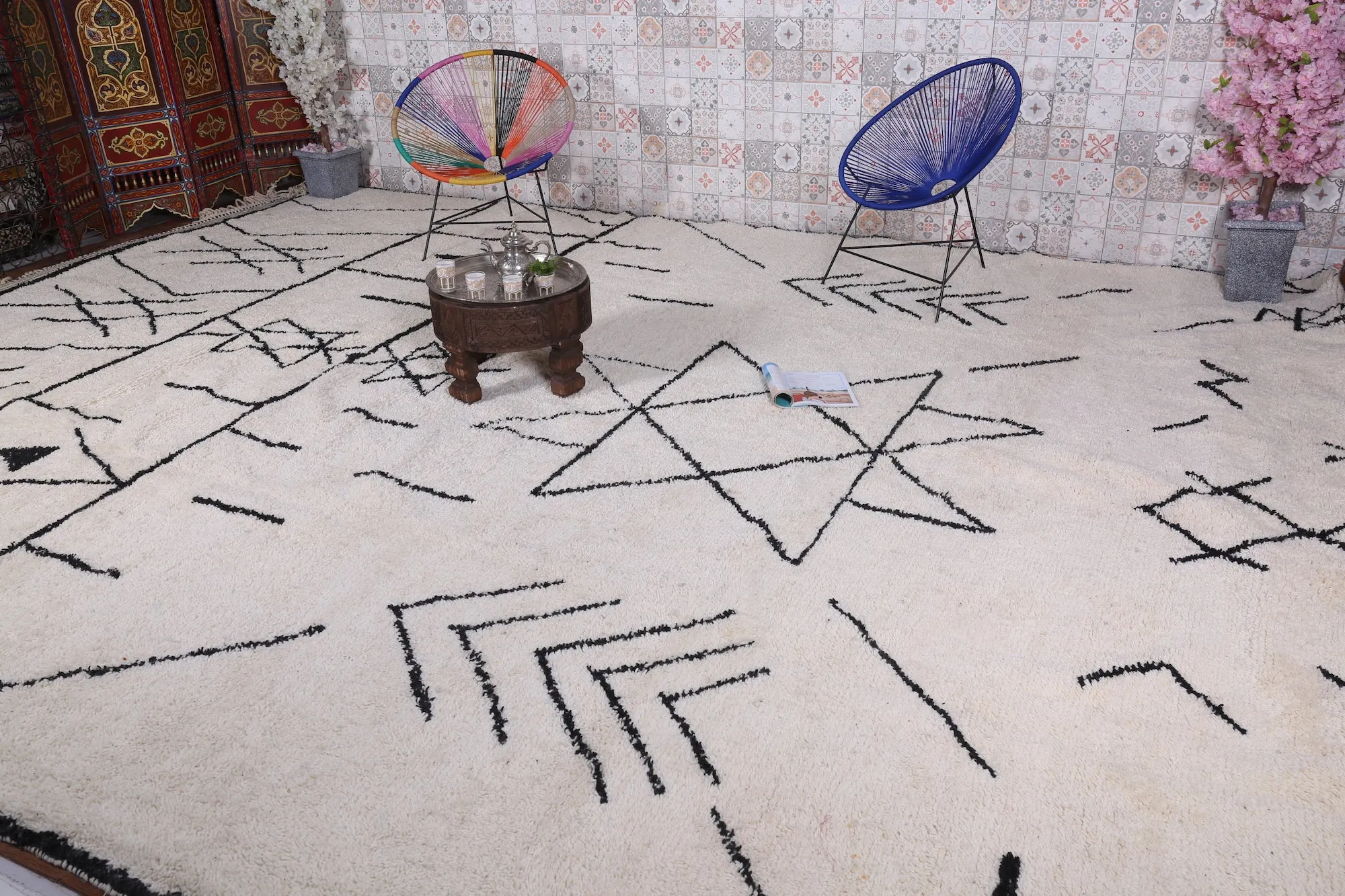 Elegant Beni Ourain rug - Berbe Rug - Custom Rug