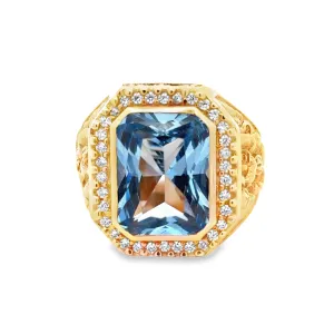 Elegant Blue Gemstone Ring 14k