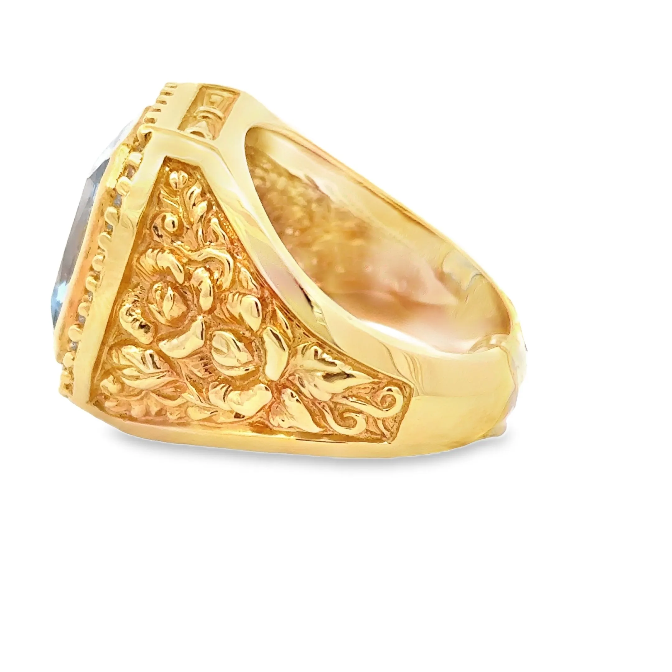 Elegant Blue Gemstone Ring 14k