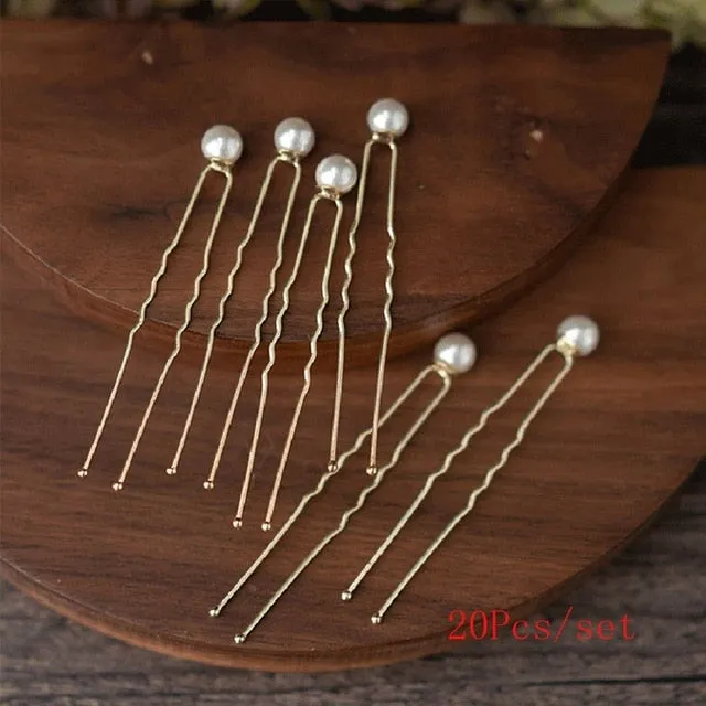 Elegant Bridal Faux Pearl Hairpin Accessories 20Pcs/box