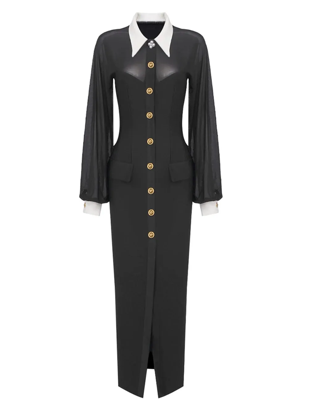 Elegant Cardigan Slim Fit Long Dress