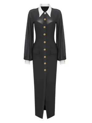 Elegant Cardigan Slim Fit Long Dress