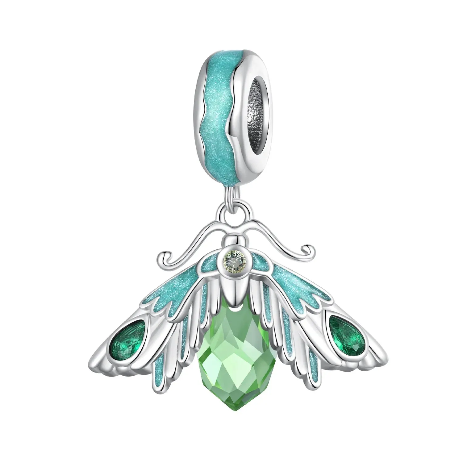 Elegant Chameleon Charm with Green Stone