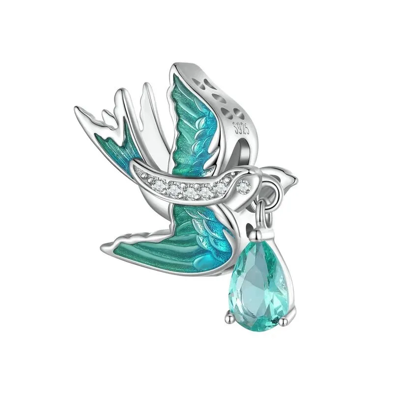 Elegant Chameleon Charm with Green Stone