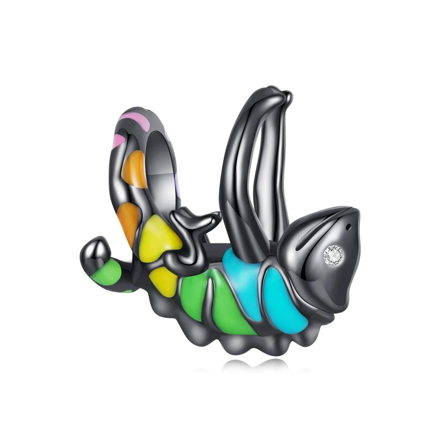 Elegant Chameleon Charm with Green Stone