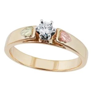 Elegant Diamond Engagement - Black Hills Gold Ladies Ring