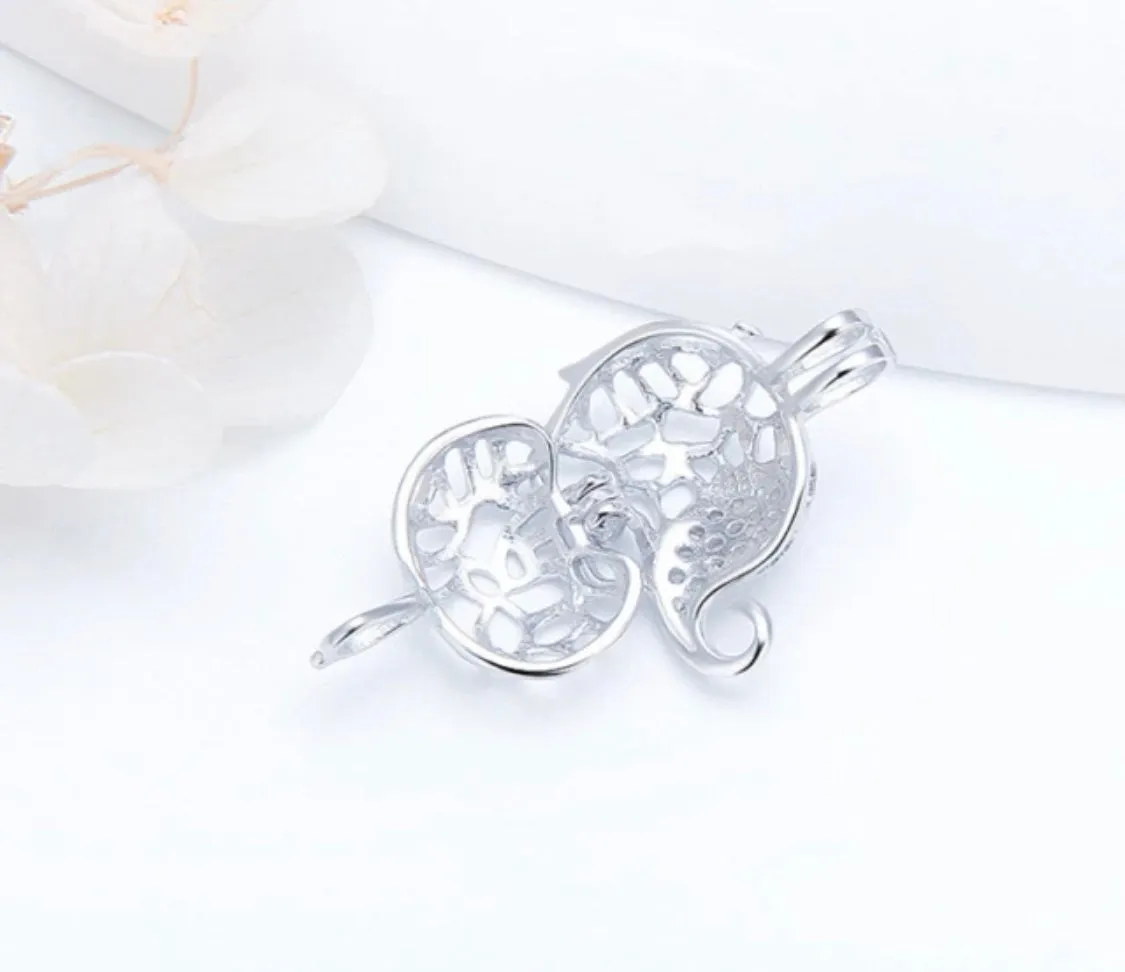 Elegant Elephant Sterling Silver Cage Pendant