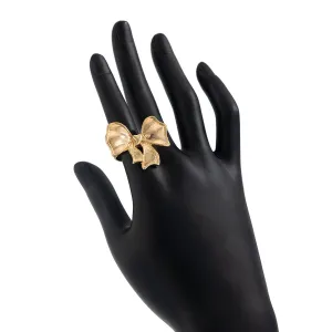 Elegant Gold Silver Tone Bowknot Open Ring