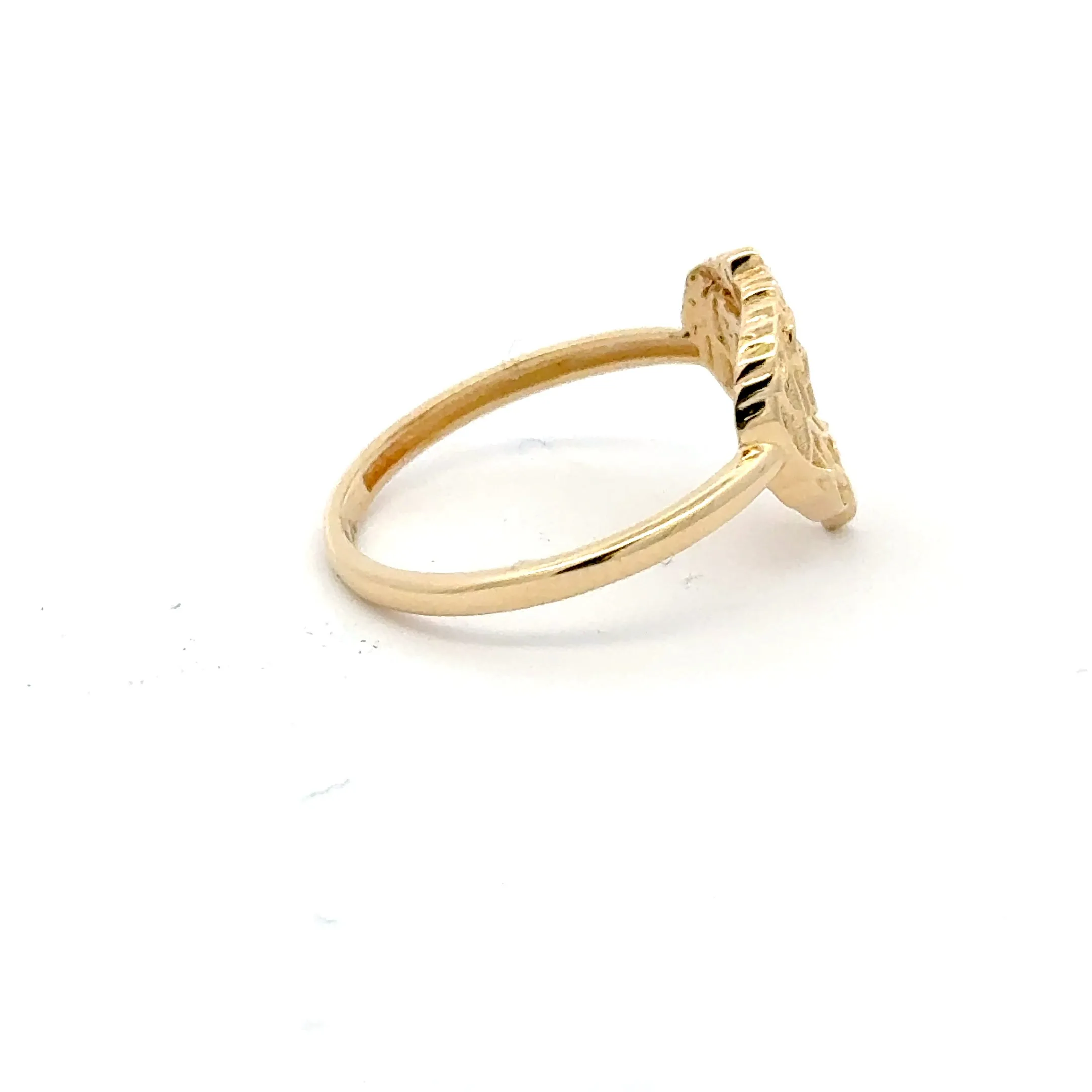Elegant Heart Shaped Gold Ring 14k