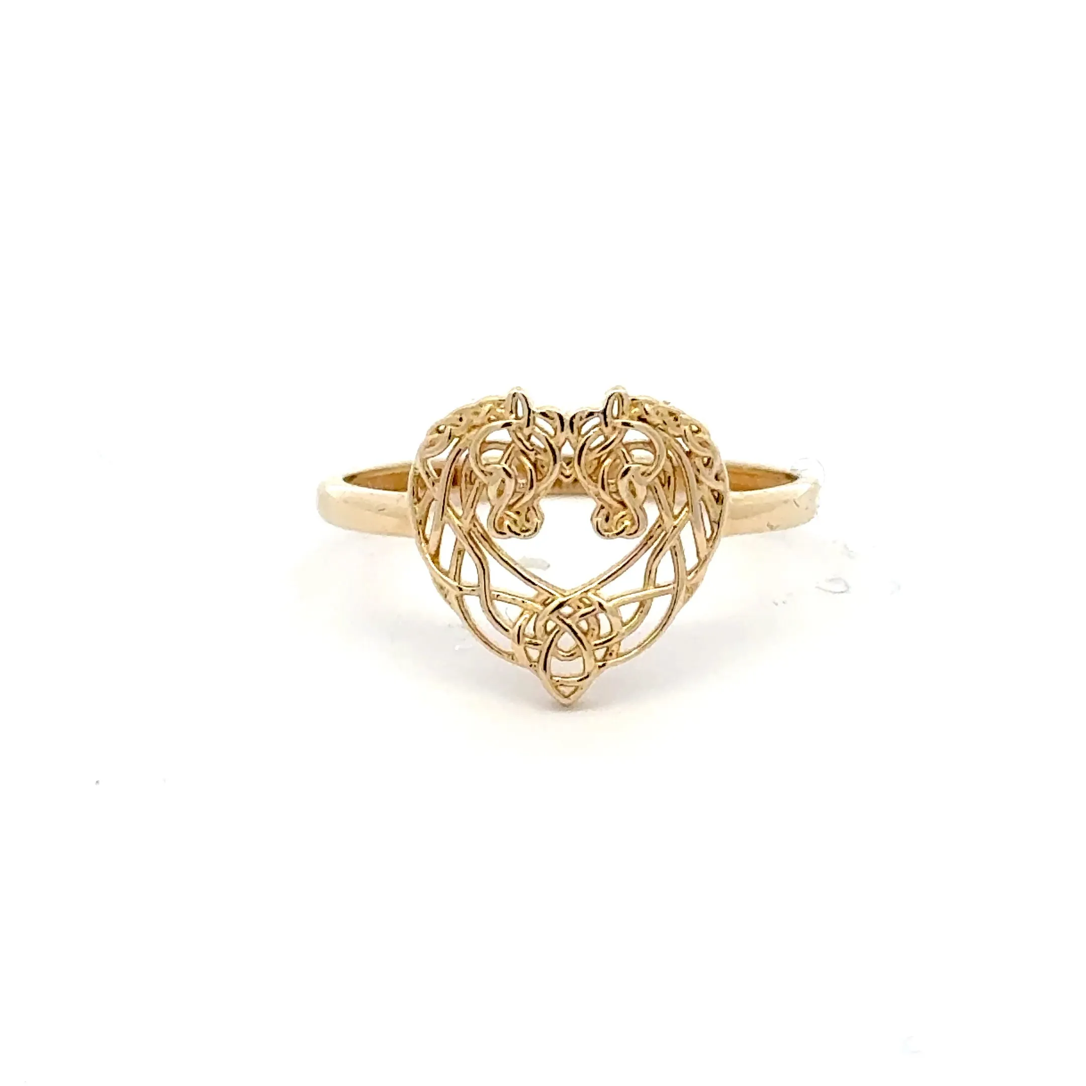 Elegant Heart Shaped Gold Ring 14k