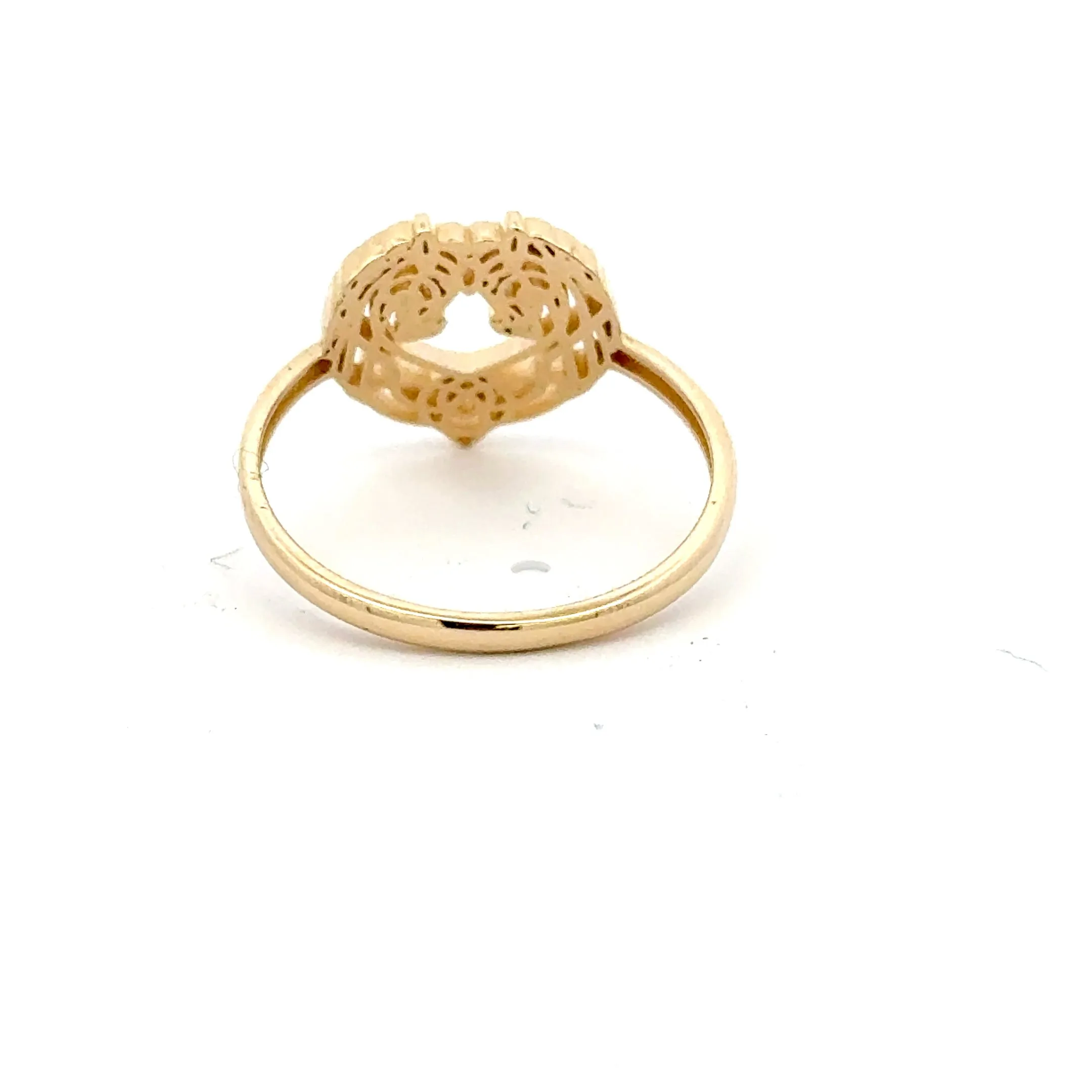 Elegant Heart Shaped Gold Ring 14k