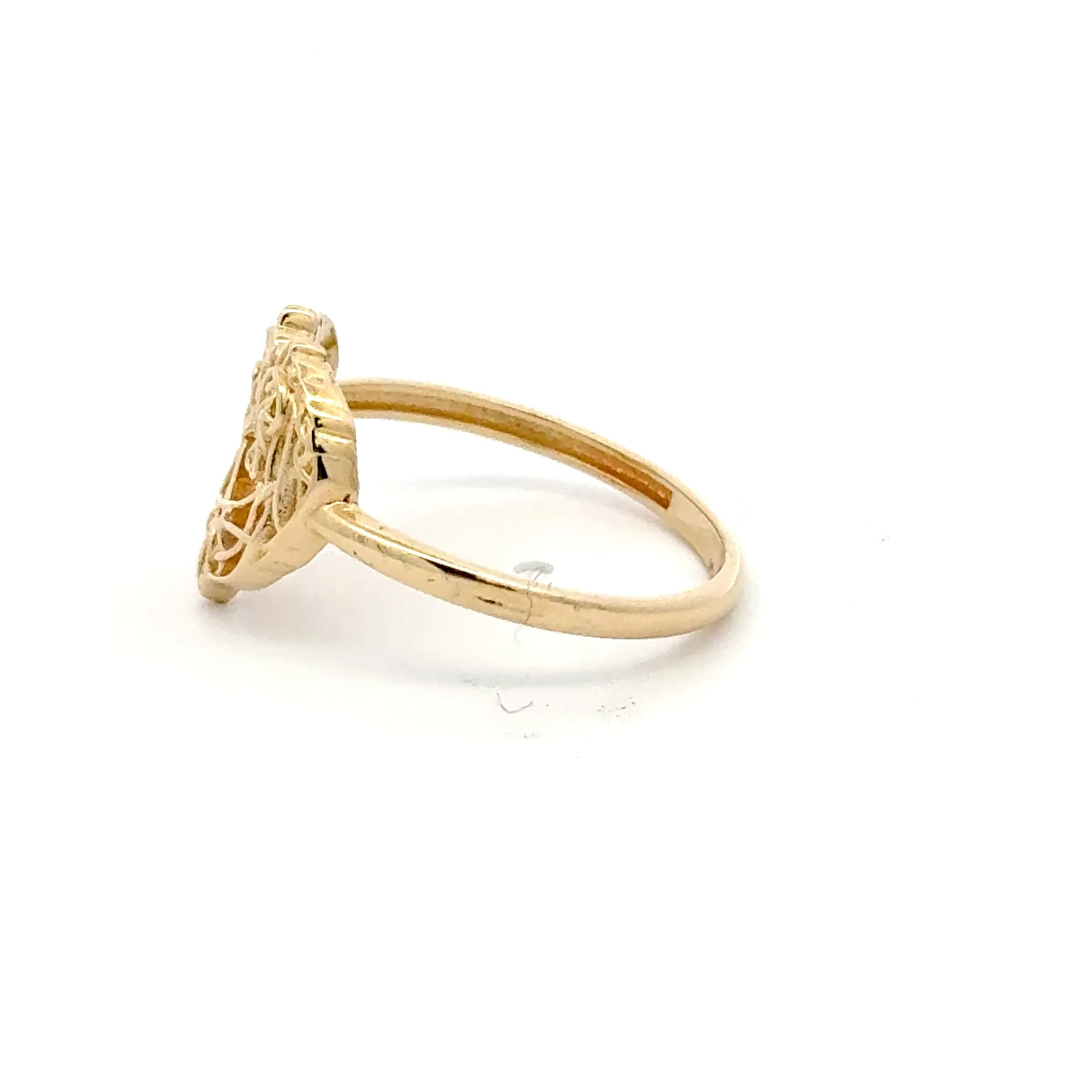 Elegant Heart Shaped Gold Ring 14k