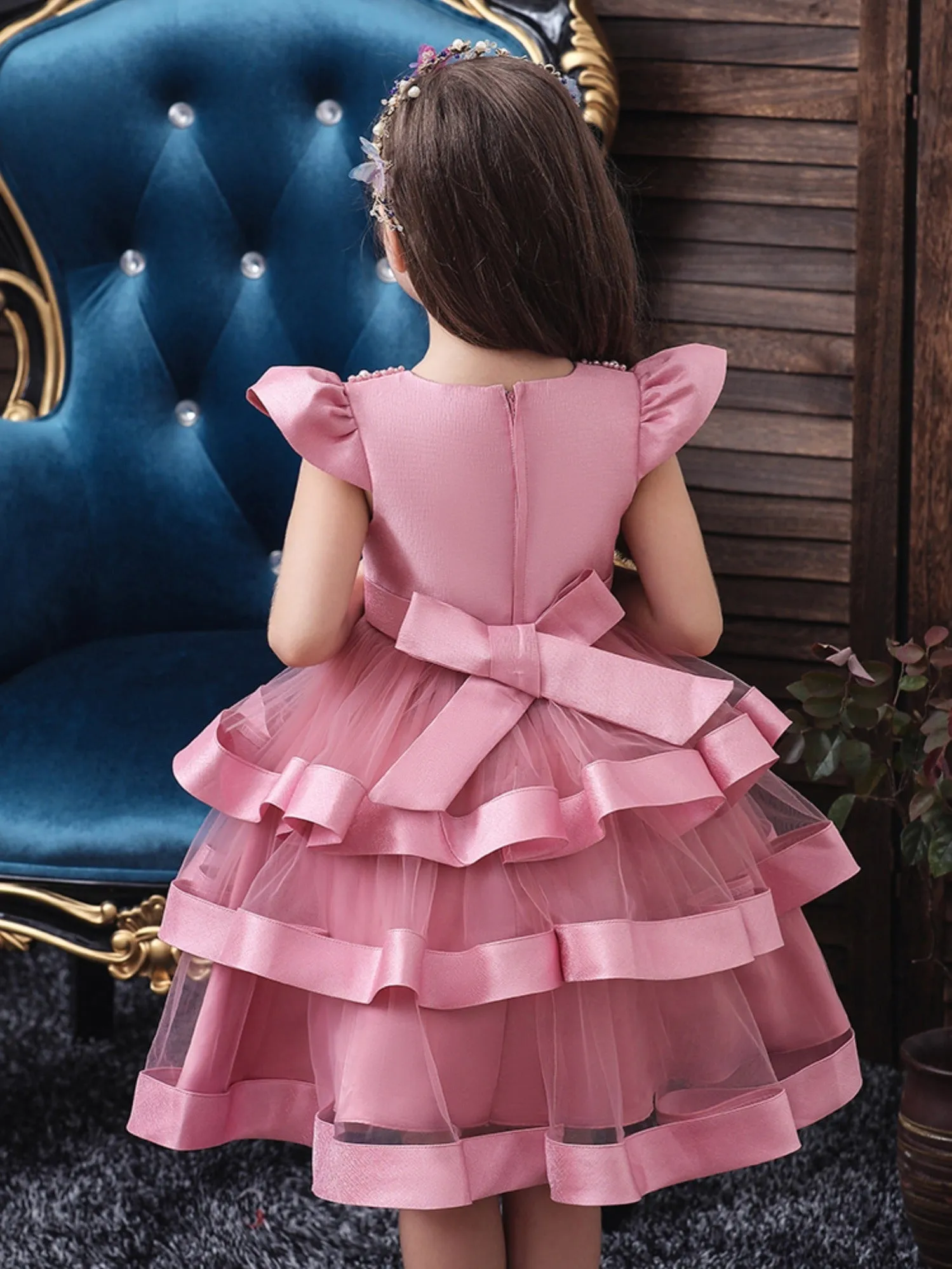Elegant Mesh Princess Dress for Girls