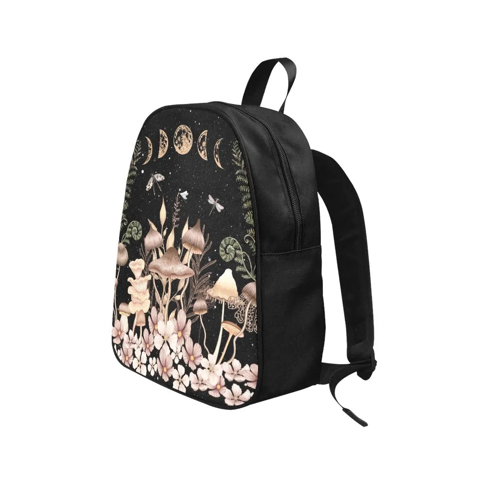 Elegant Mushrooms Backpack, Bookbag (Select Size), Canvas Back pack