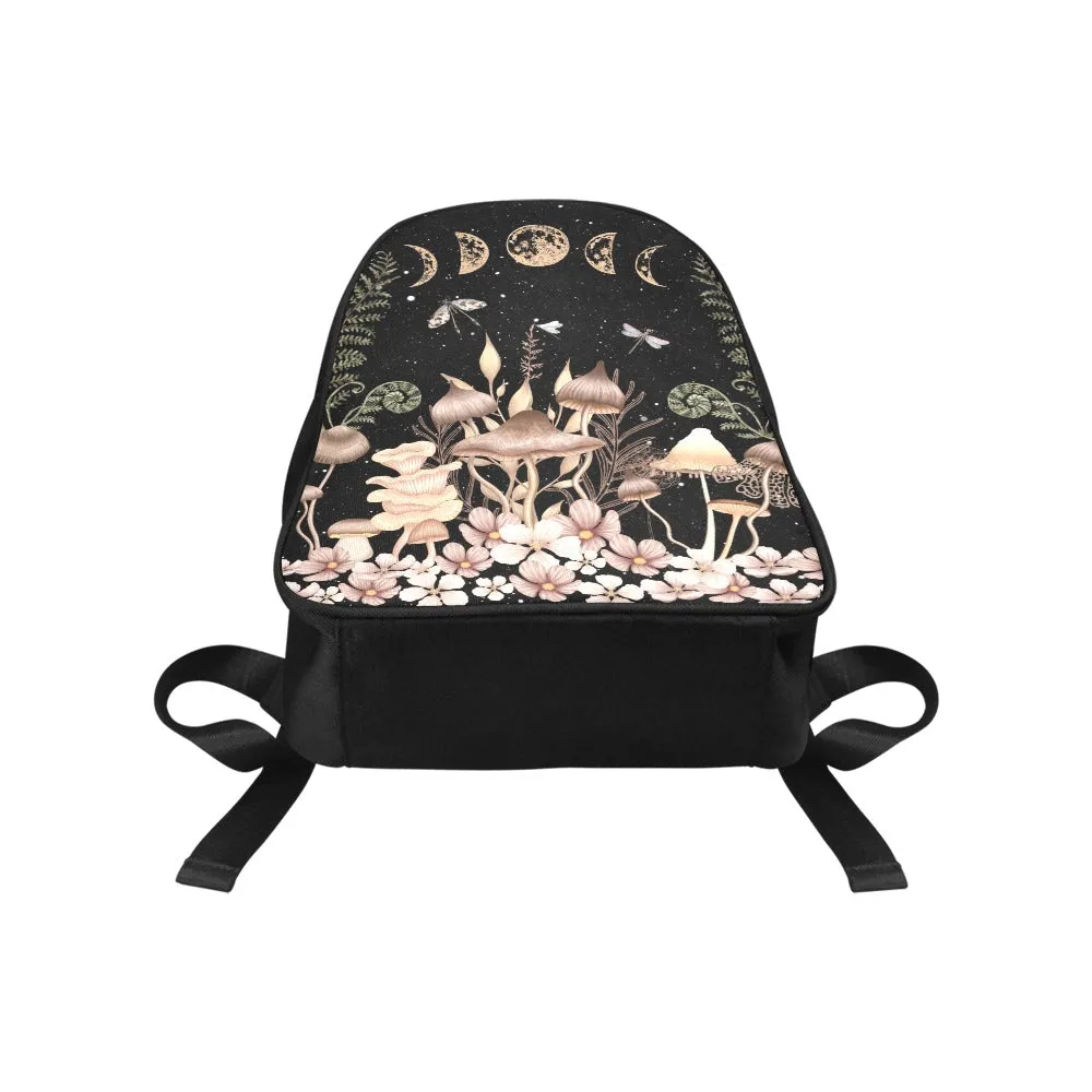 Elegant Mushrooms Backpack, Bookbag (Select Size), Canvas Back pack