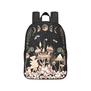 Elegant Mushrooms Backpack, Bookbag (Select Size), Canvas Back pack