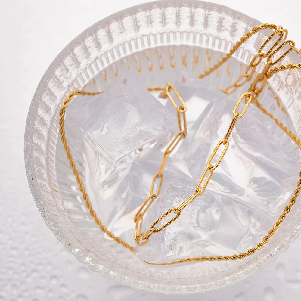 Elegant Paper Clip Double Necklace