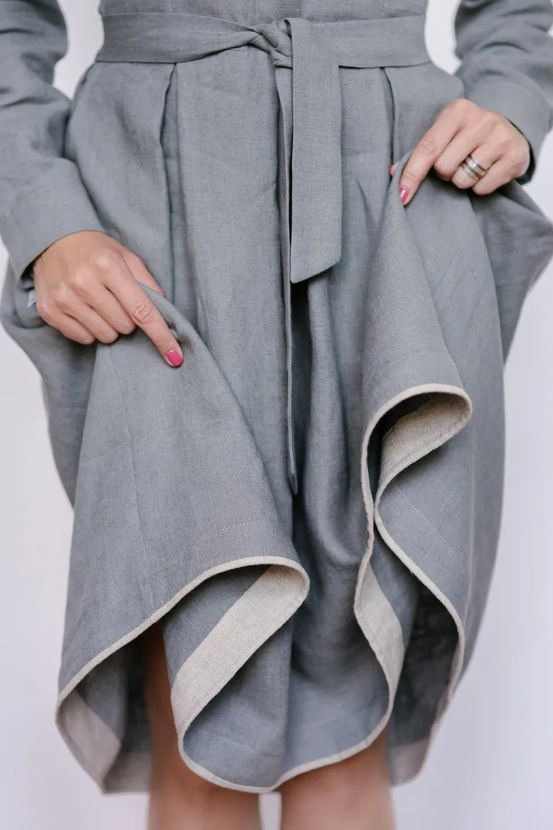 Elegant Peter Pan Collar Linen Dress