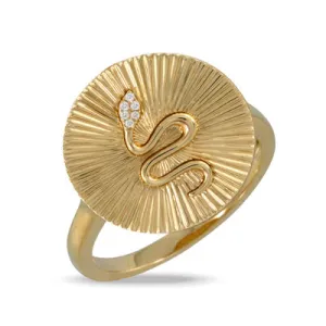 Elegant Snake Diamond Ring