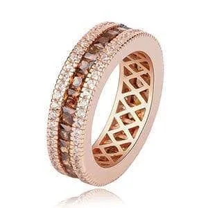 Elegant Triple Row Diamond Wedding Band