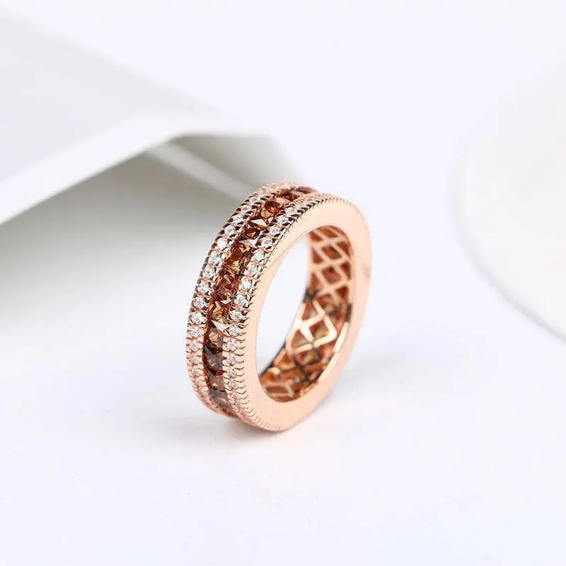 Elegant Triple Row Diamond Wedding Band