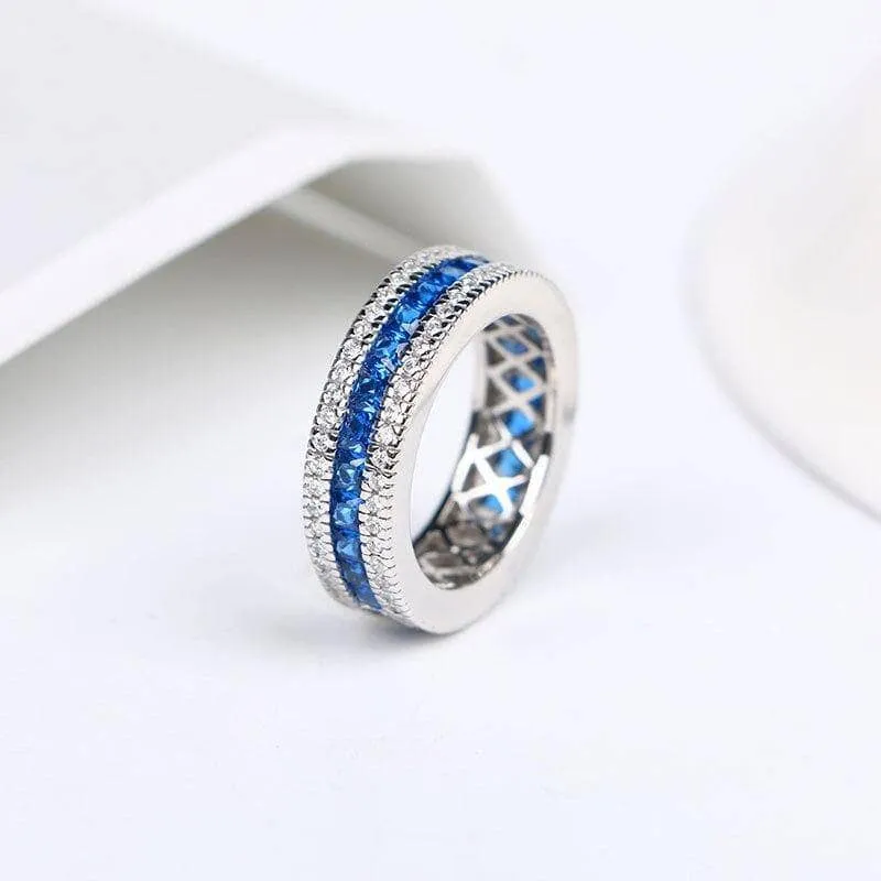 Elegant Triple Row Diamond Wedding Band