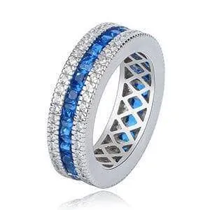 Elegant Triple Row Diamond Wedding Band