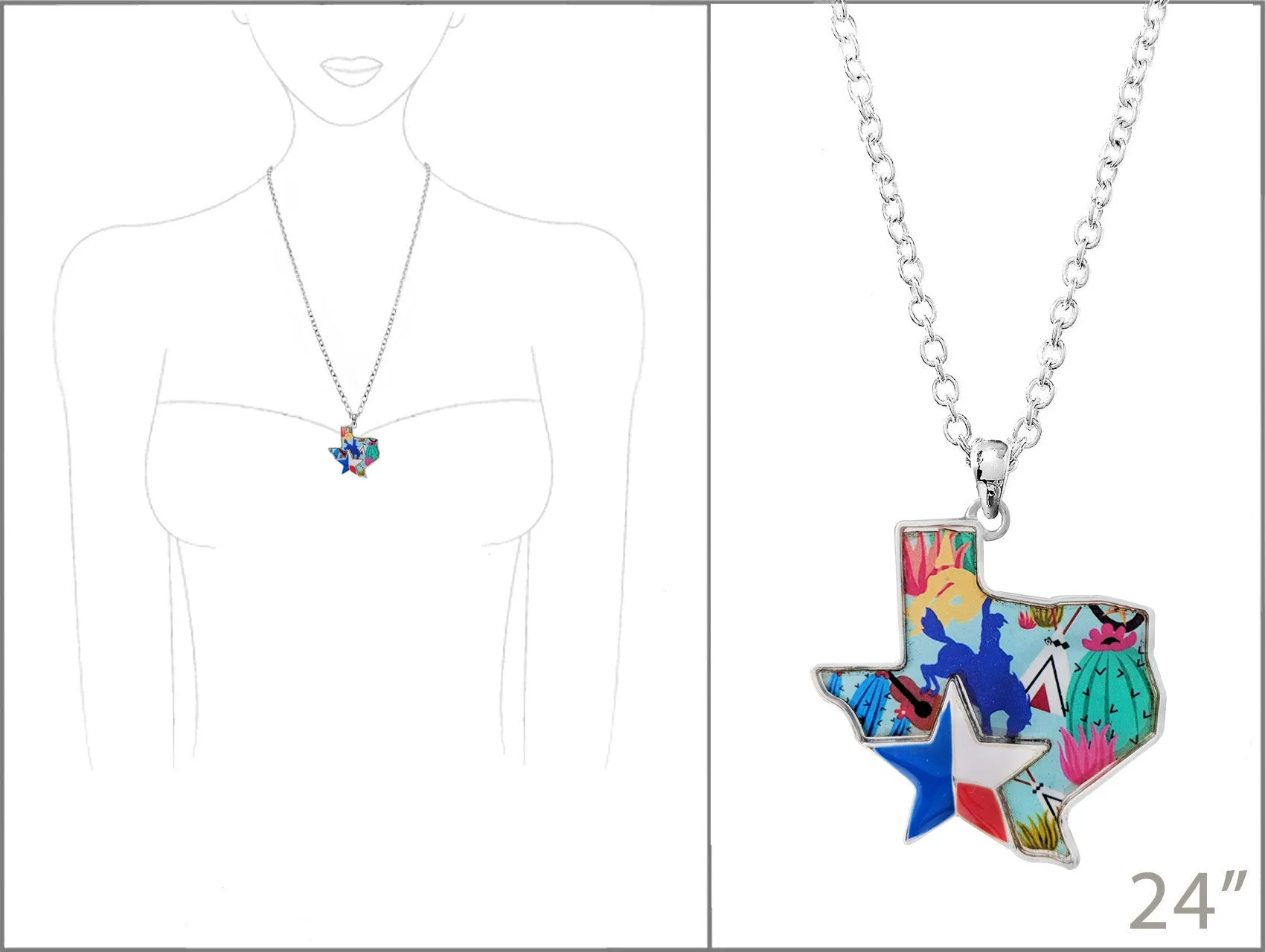 Eliza Fashion Acrylic Texas Necklace & Earrings