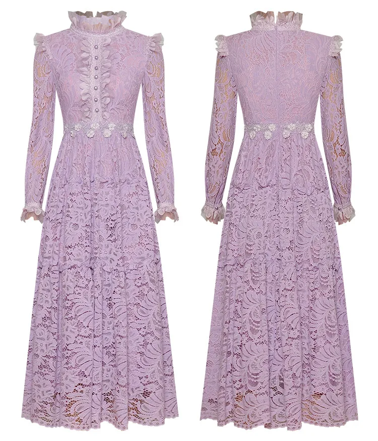Estefania Long sleeve Lace Applique Elegant Dress