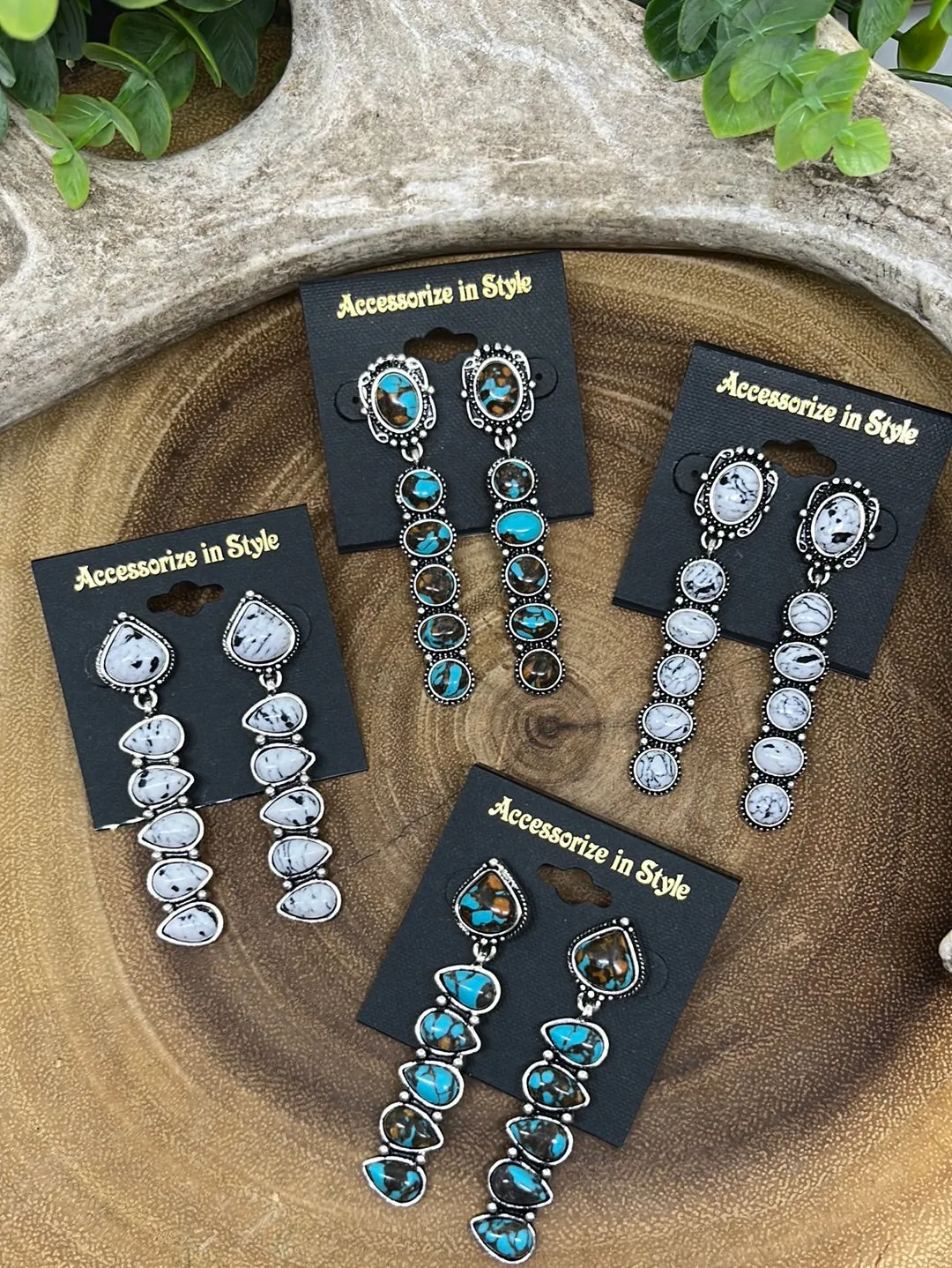 Eureka Stacked Stone Drop Earrings