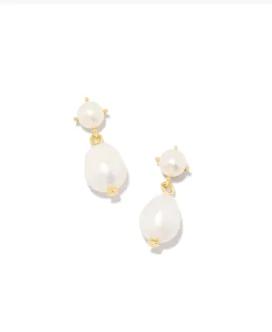 Eve Drop Earring- Gold White Pearl
