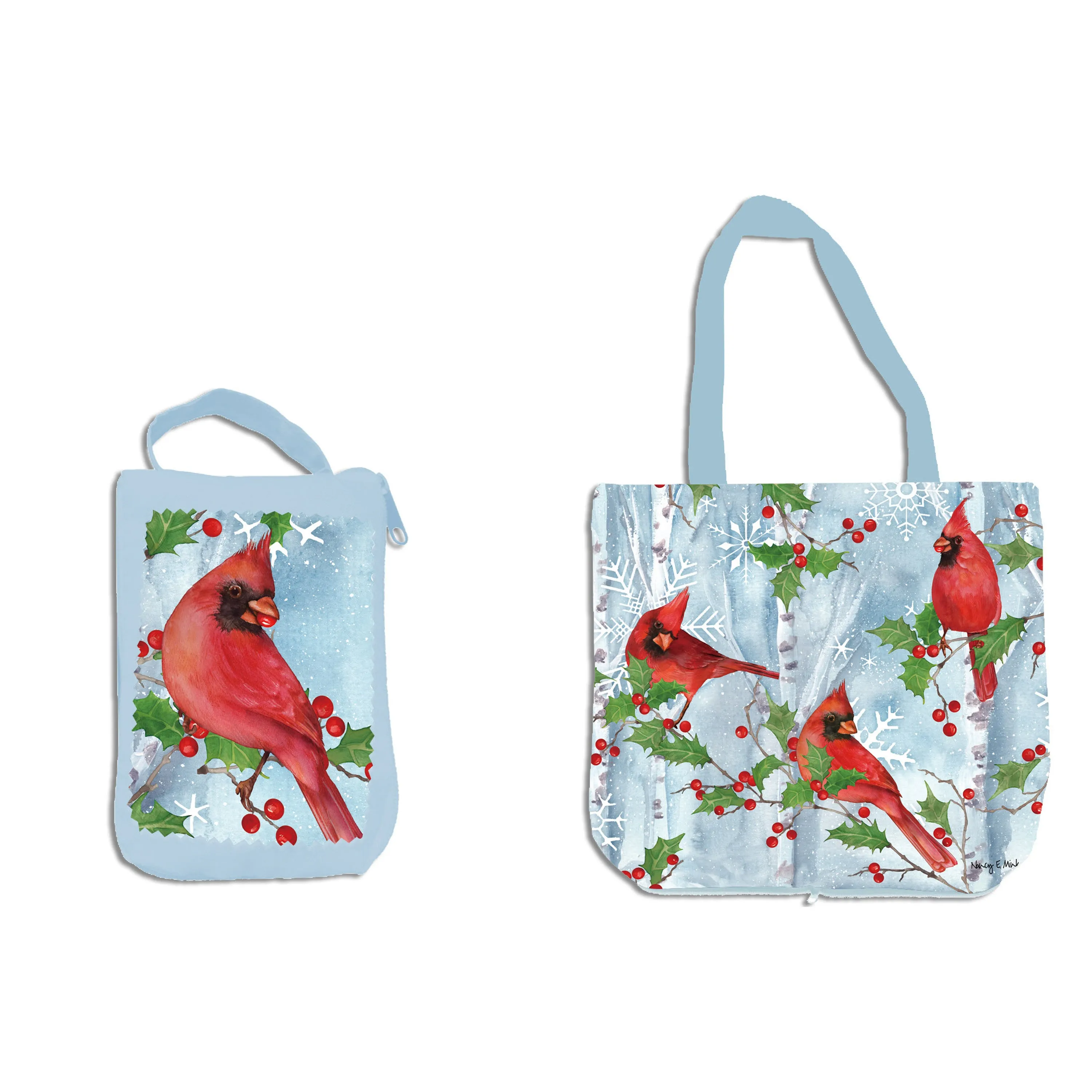 Evergreen Gifts,Winter Visit Compact Tote Bag,15x0.1x14 Inches