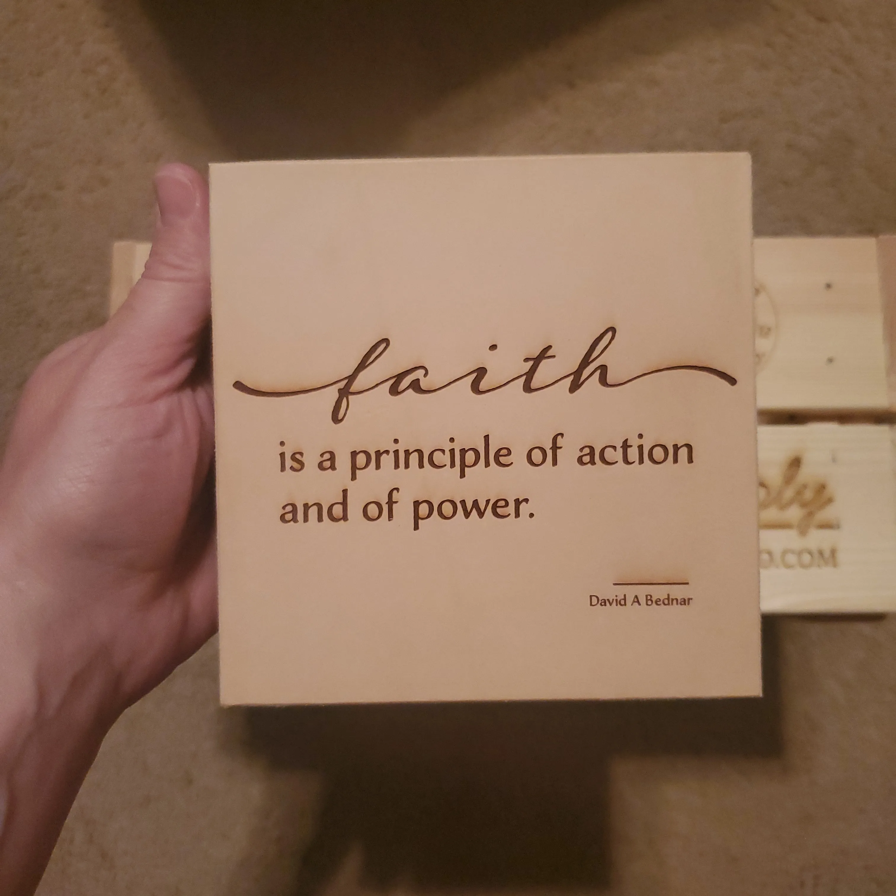 Faith Leather Wall Art