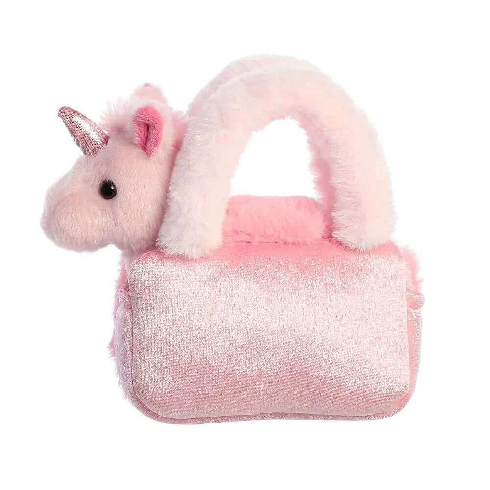 Fancy Pal Unicorn in Fluffy Pink Bag