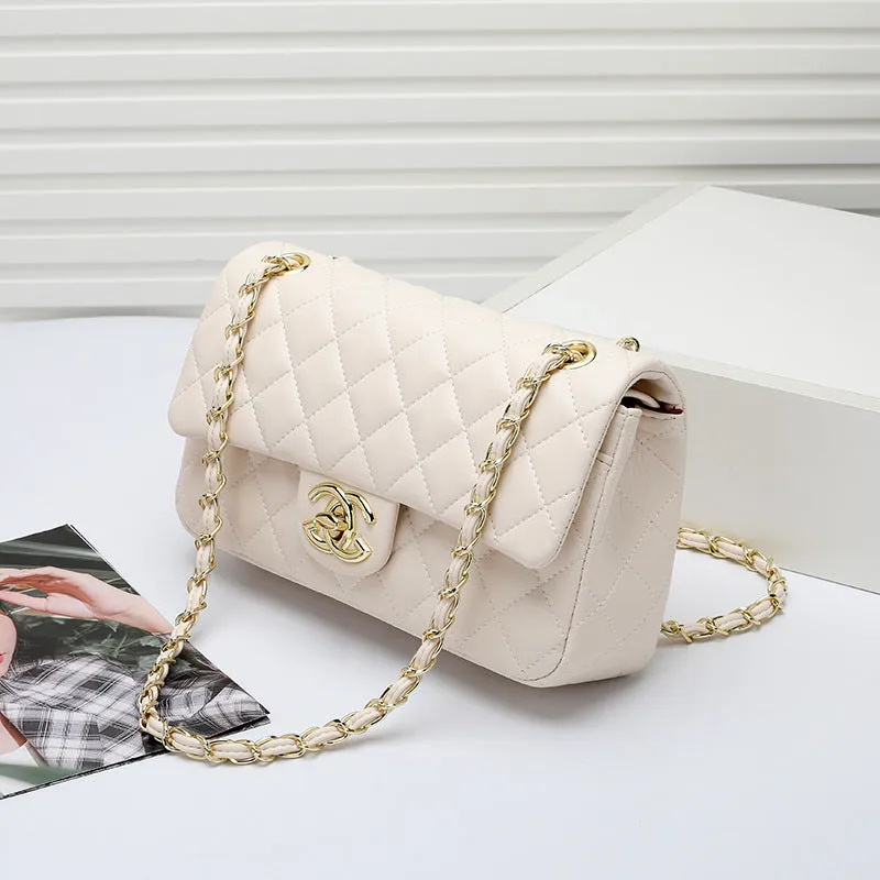 Fashion Leather Ringer Lock Catch Single Handbag
