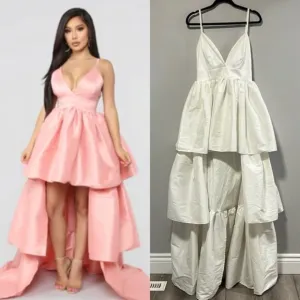 Fashion Nova V.I.Please high low gown white size Medium