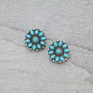 Fashion Turquoise Zuni Clip Earrings