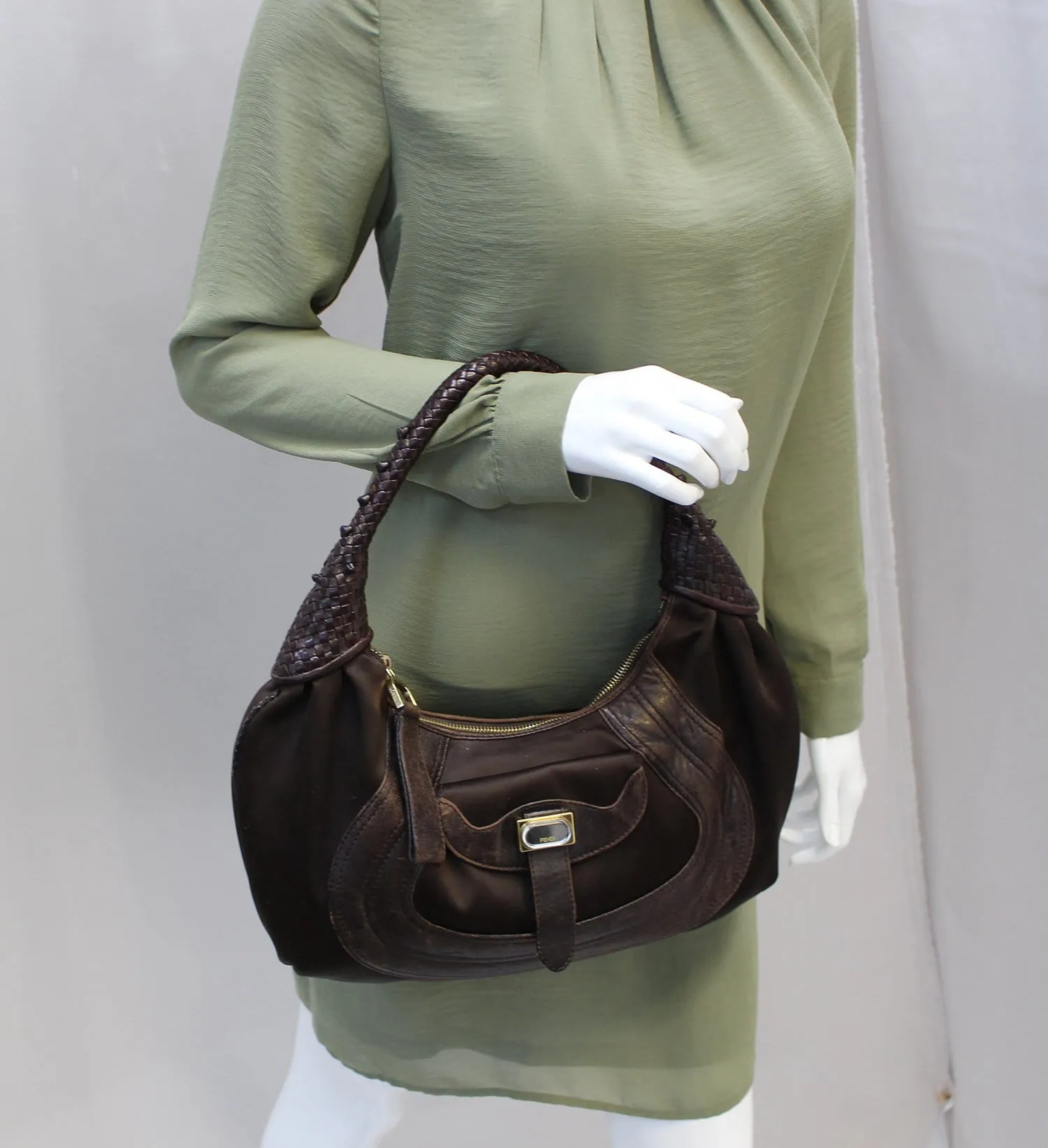 FENDI Brown Leather spy Hobo Bag - Last Call