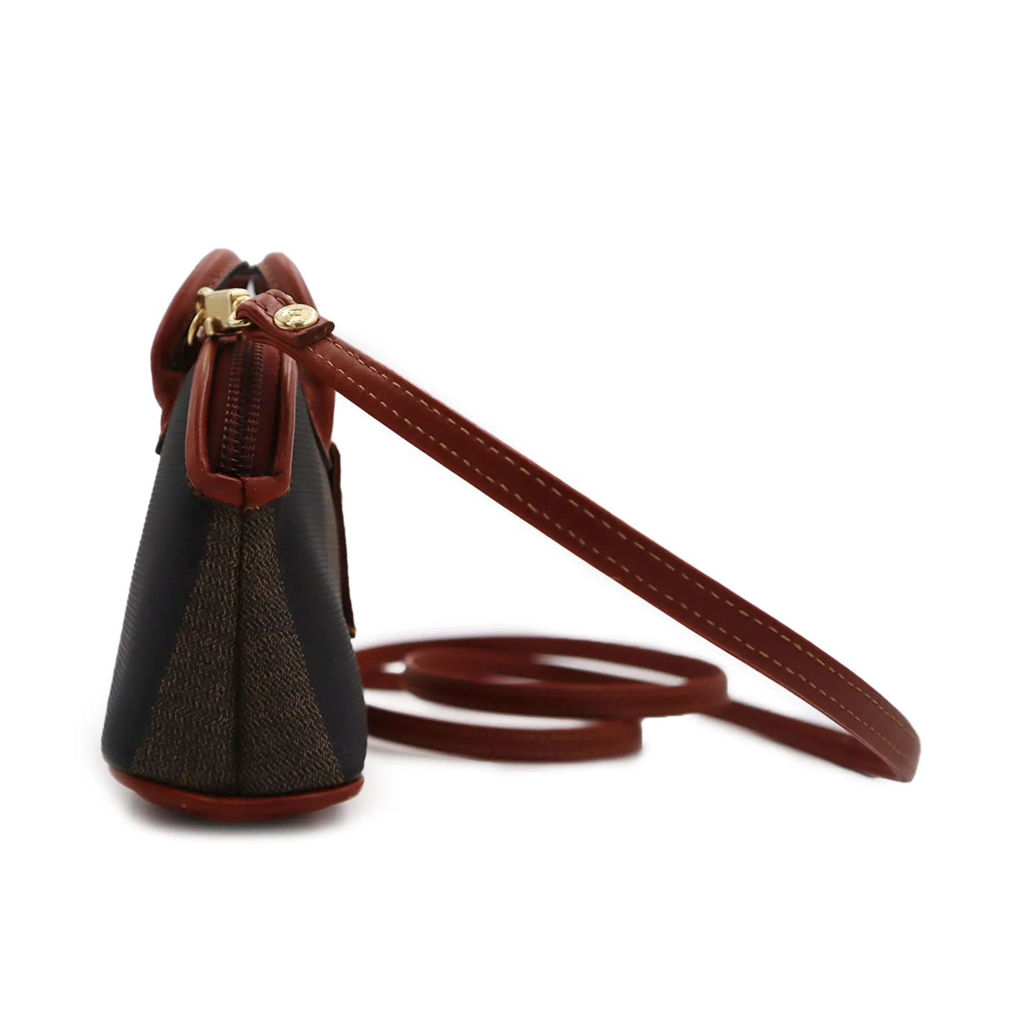 Fendi Pequin Canvas Mini Top Handle Handbag