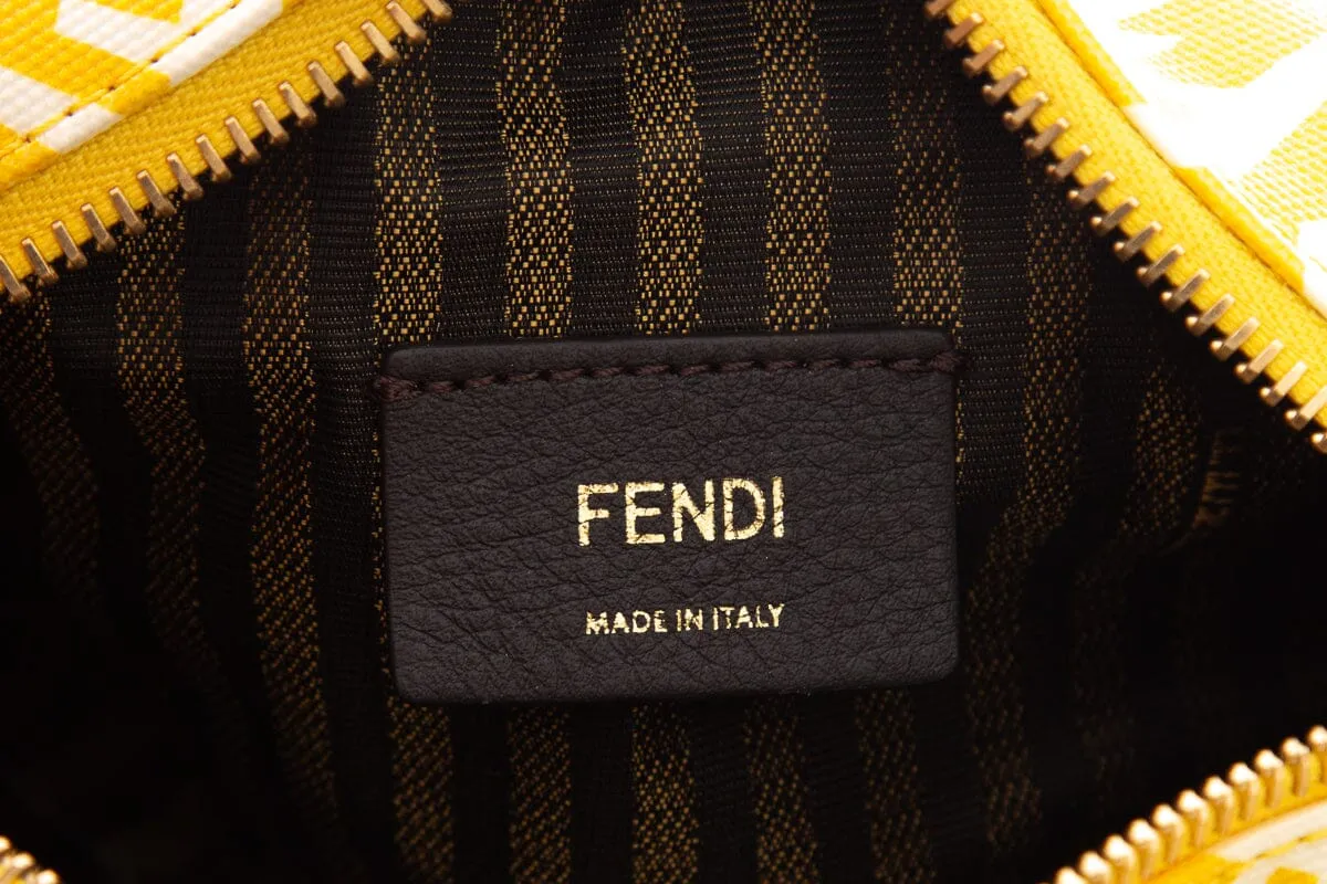 Fendi Yellow Mini Vertigo Collection Canvas Handbag