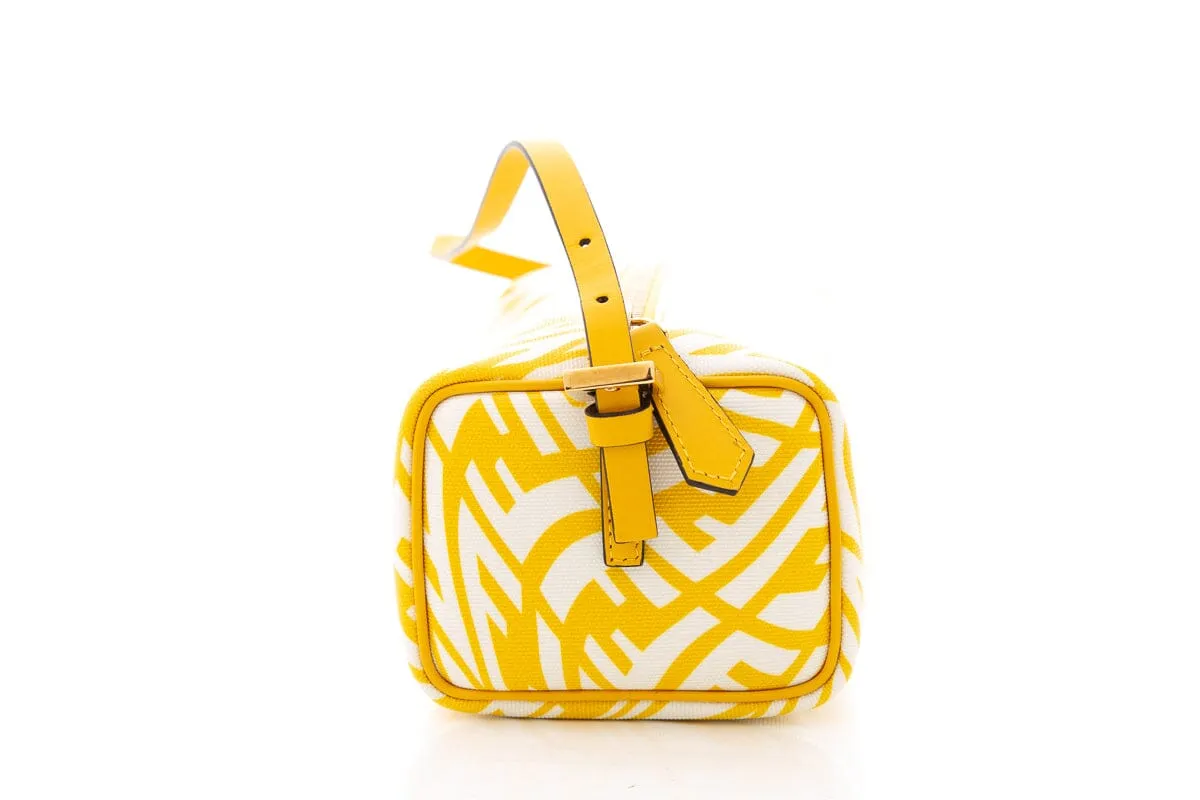 Fendi Yellow Mini Vertigo Collection Canvas Handbag