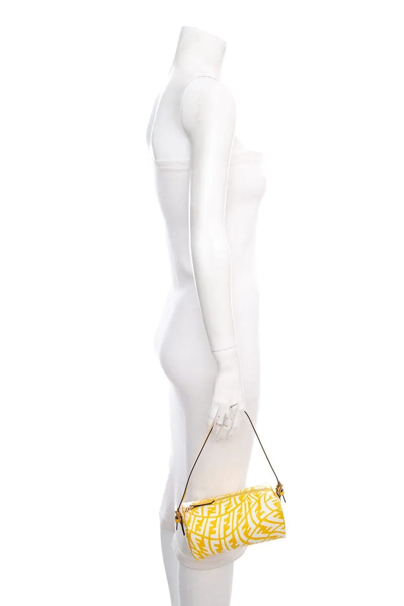 Fendi Yellow Mini Vertigo Collection Canvas Handbag