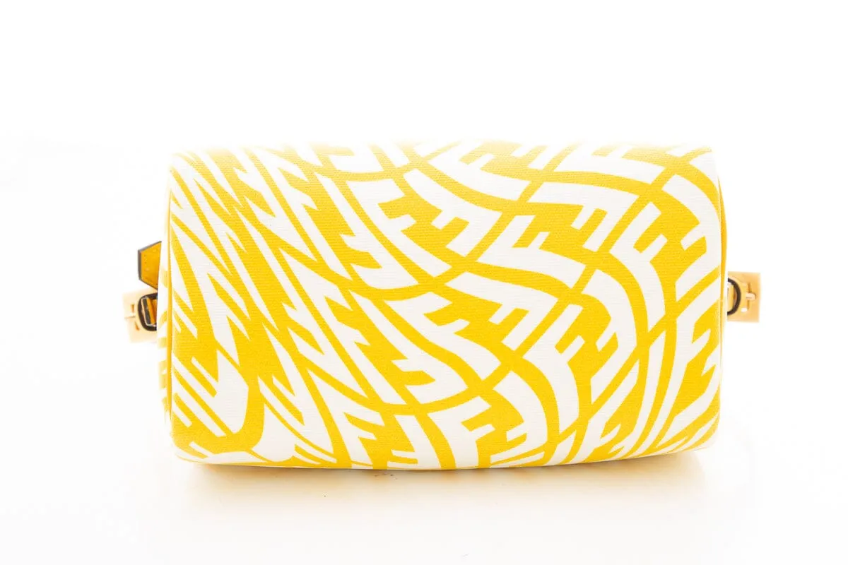 Fendi Yellow Mini Vertigo Collection Canvas Handbag