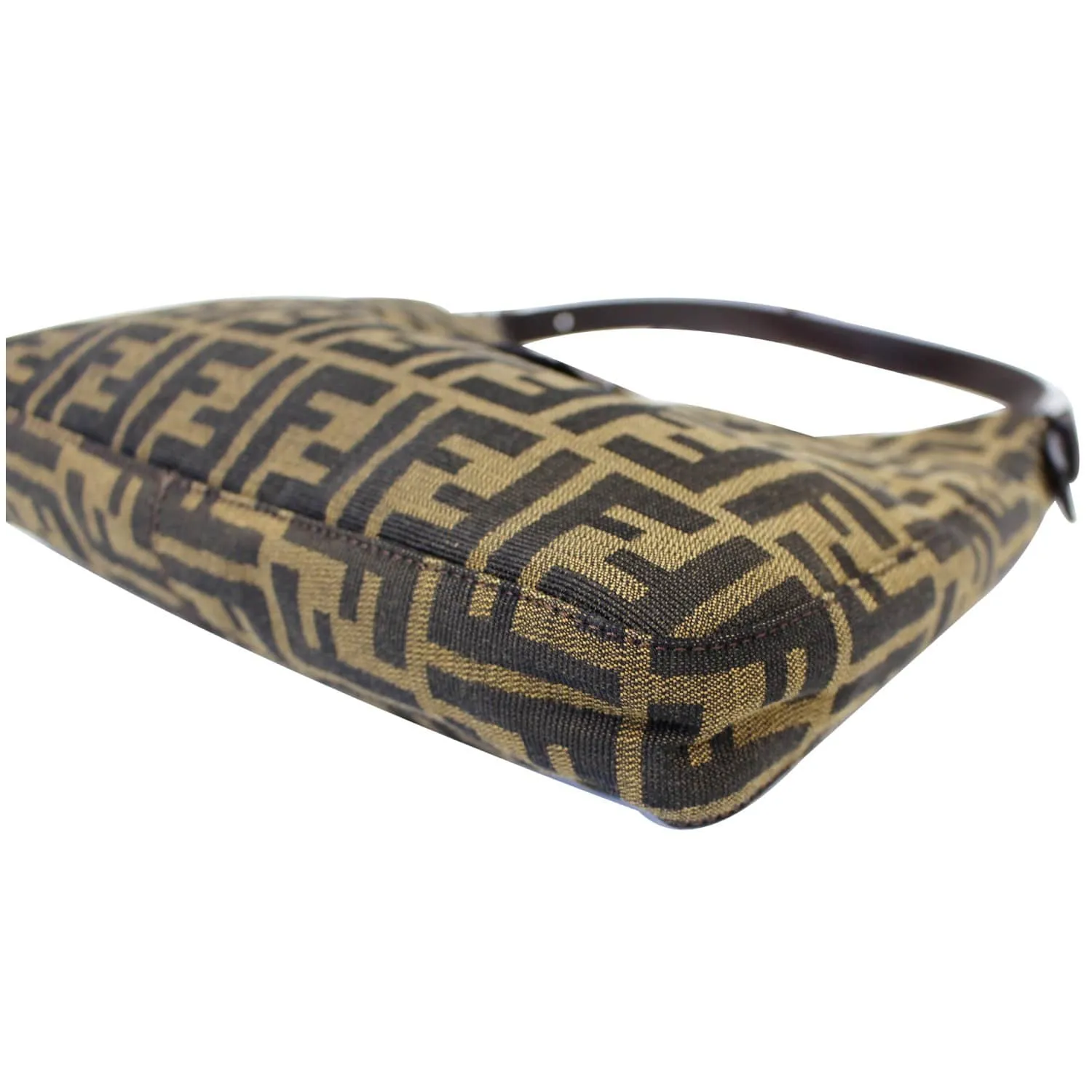 FENDI Zucca Canvas Hobo Shoulder Bag Brown