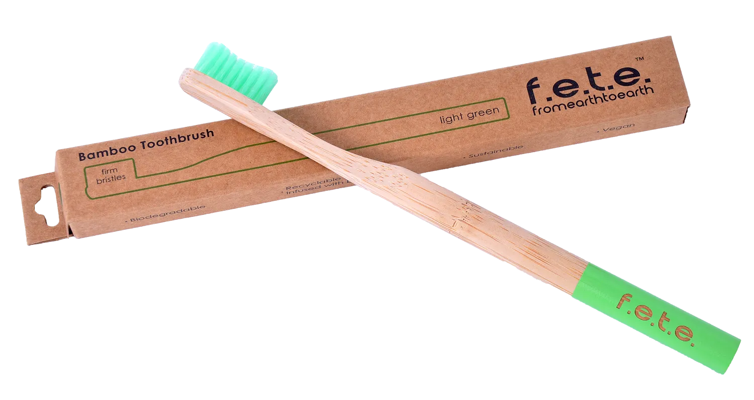 F.E.T.E Bamboo Toothbrush Firm Bristles - Light Green (single)
